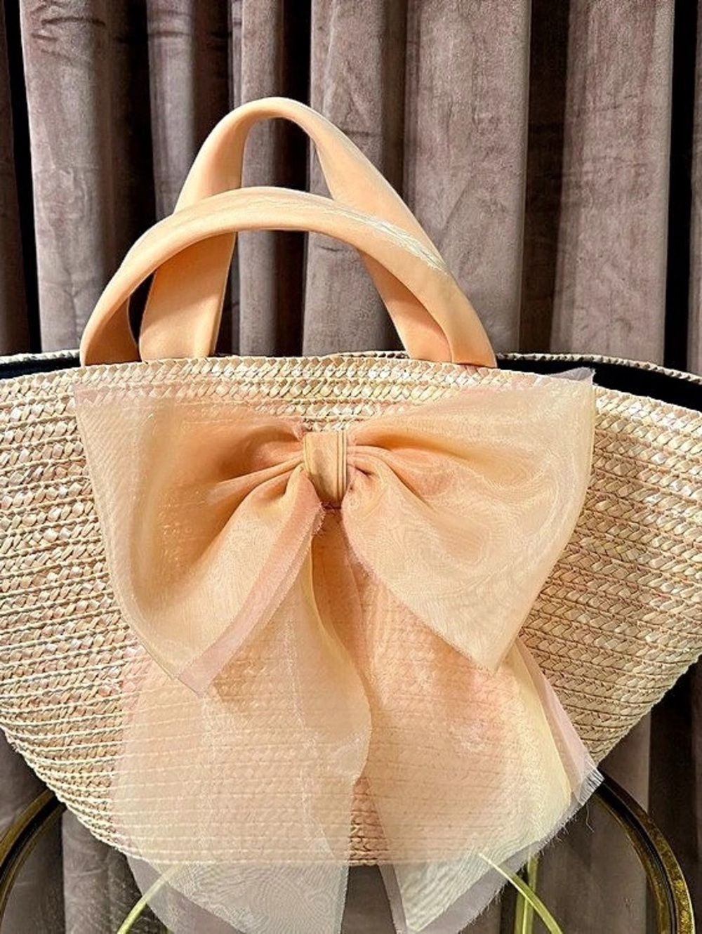 Eugenia Kim Carlotta Tote Woven Bow Peach